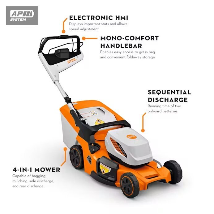 STIHL RMA 453 PV LITHIUM ION LAWN MOWER SET W/VARIABLE SPEED & 21 DECK