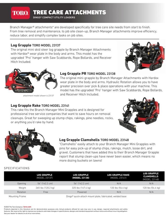 Toro Log Grapple Rake