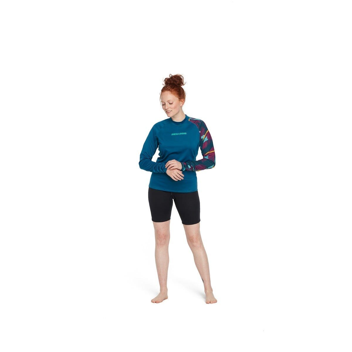 EXOTIC LONG SLEEVE RASHGUARD LADIES XS XS Navy