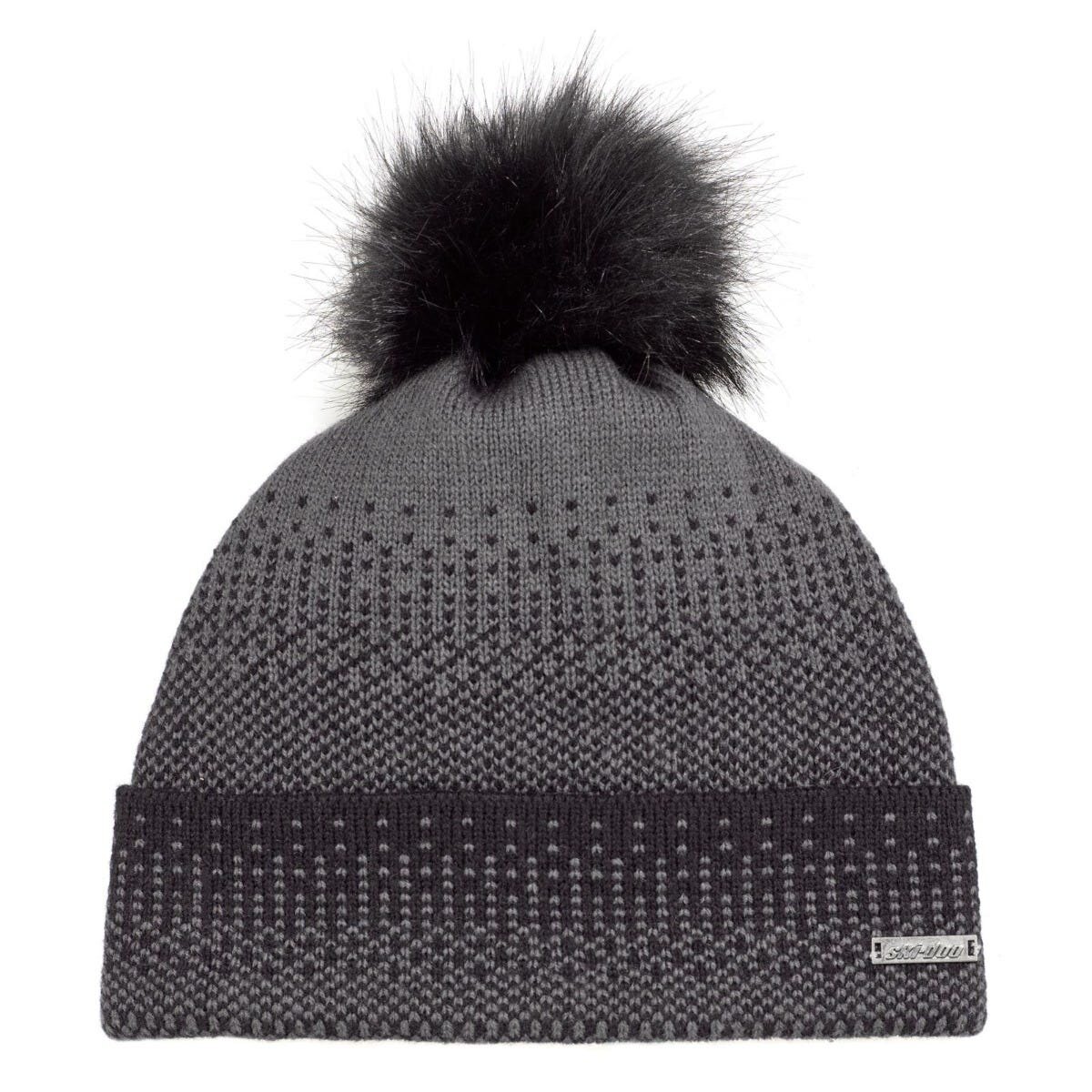 Ladies' Faux Fur Pom Pom Beanie Onesize Black