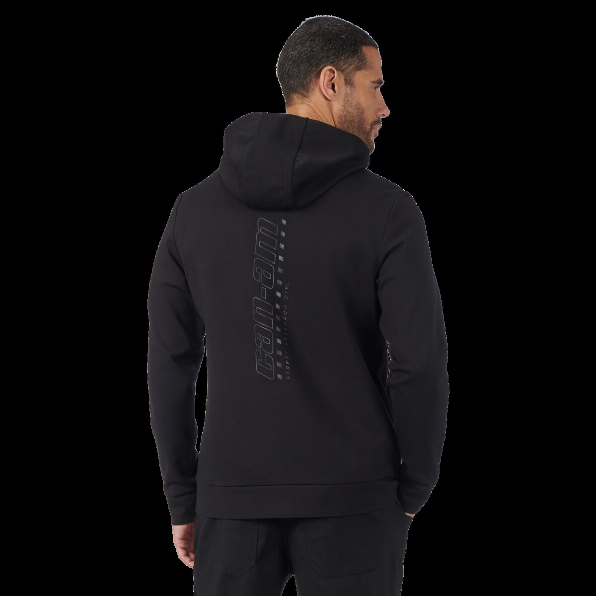 Men's Zip Up Ponte Hoodie XL Black