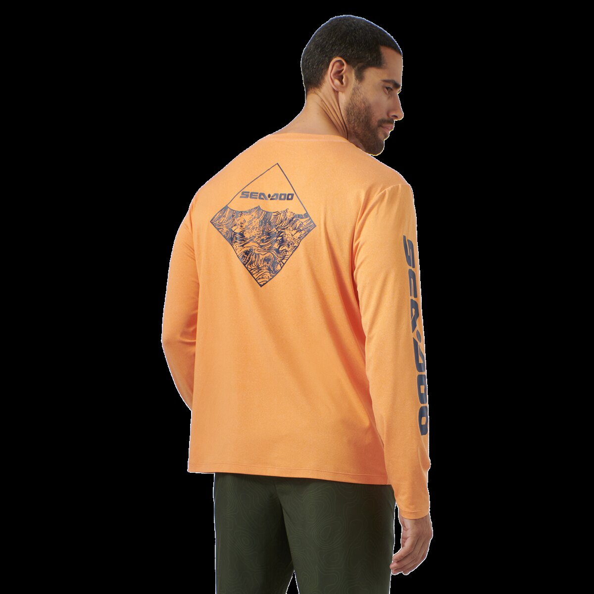 Men's UV Protection Long Sleeve Shirt S Orange