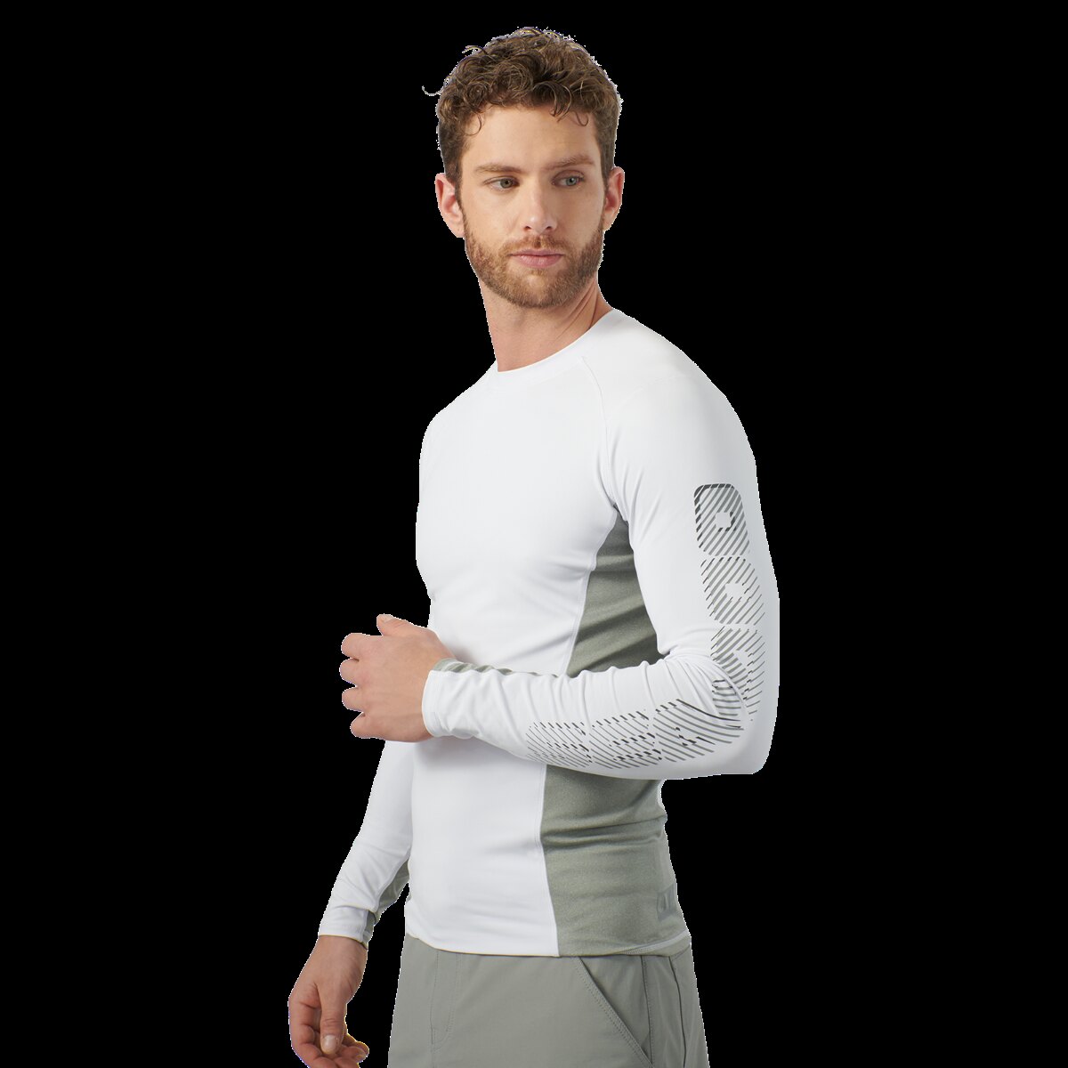 Mens Long Sleeve Rashguard Performance L White