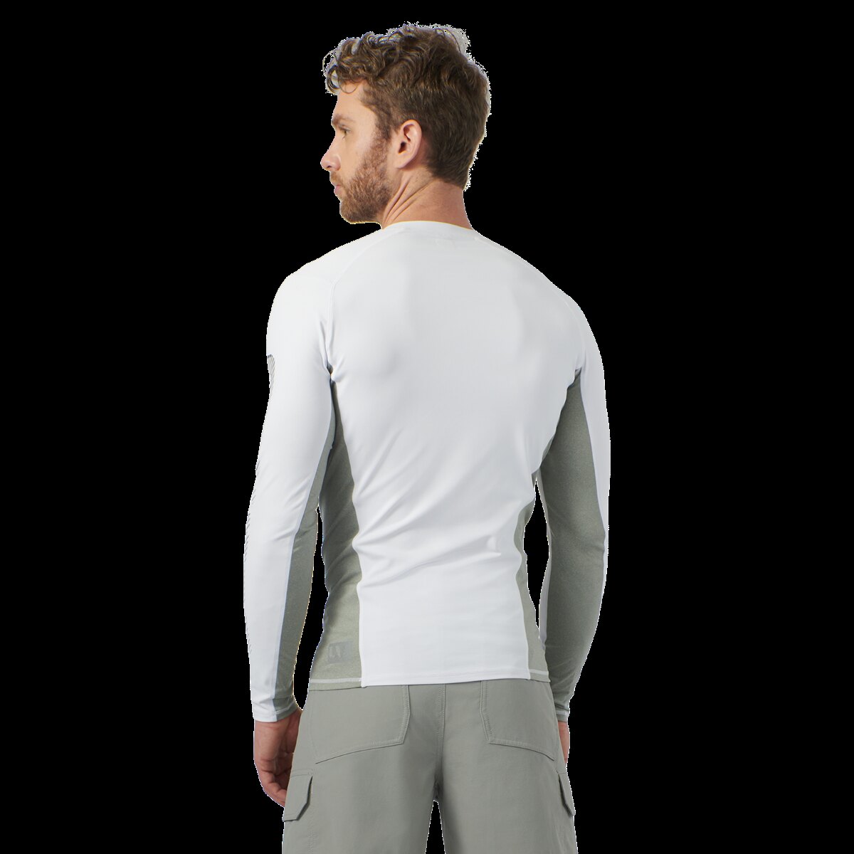 Mens Long Sleeve Rashguard Performance L White