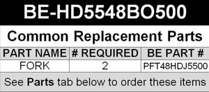 Braber BE HD5548BO500 5500LB Skid Steer Mount Pallet Fork