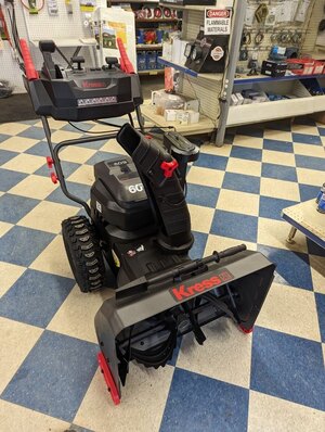 Kress 60V Electric Snow Blower C/W 2 Batteries