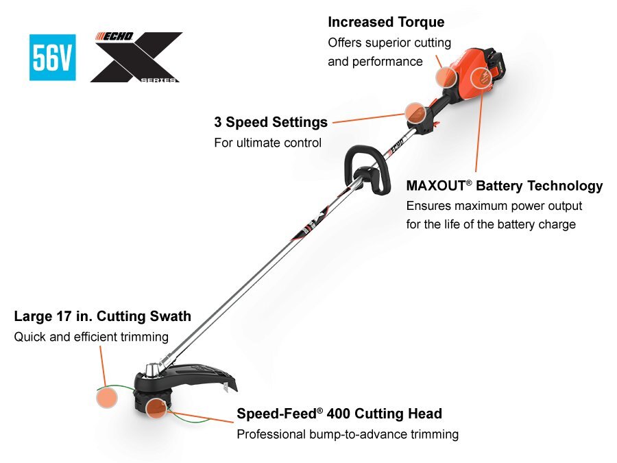ECHO STRING TRIMMER 56VOLT 5.0AH w/RAPID CHARGER