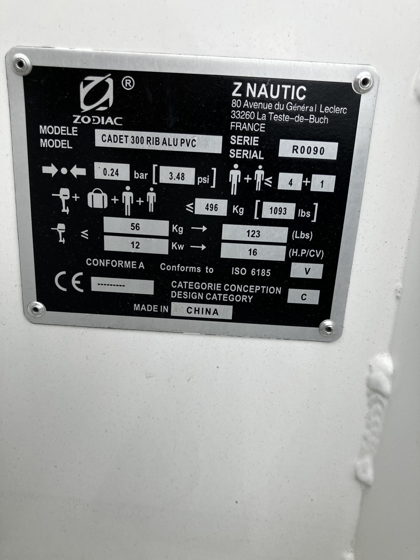 Zodiac Cadet 300 RIB ALU