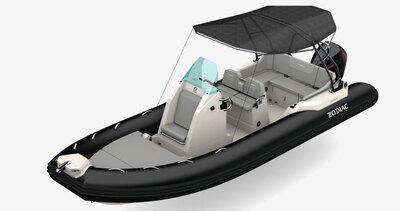 Zodiac MEDLINE 6.8  Black/White with Yamaha 250 and Load Rite trailer