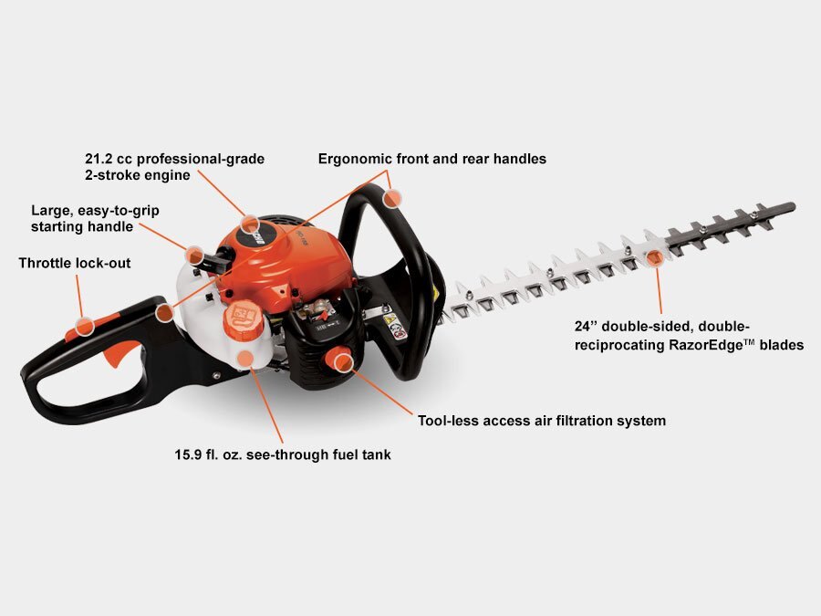 ECHO 21.2 CC HEDGE TRIMMER W/ 24 DOUBLE SIDED BLADES