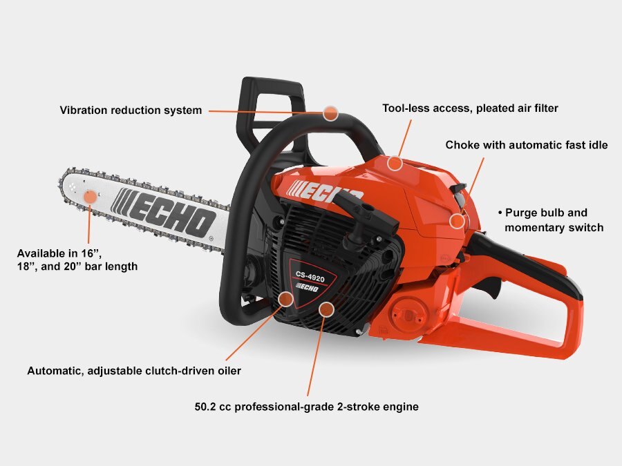 ECHO 50.2 CC CHAIN SAW W/18