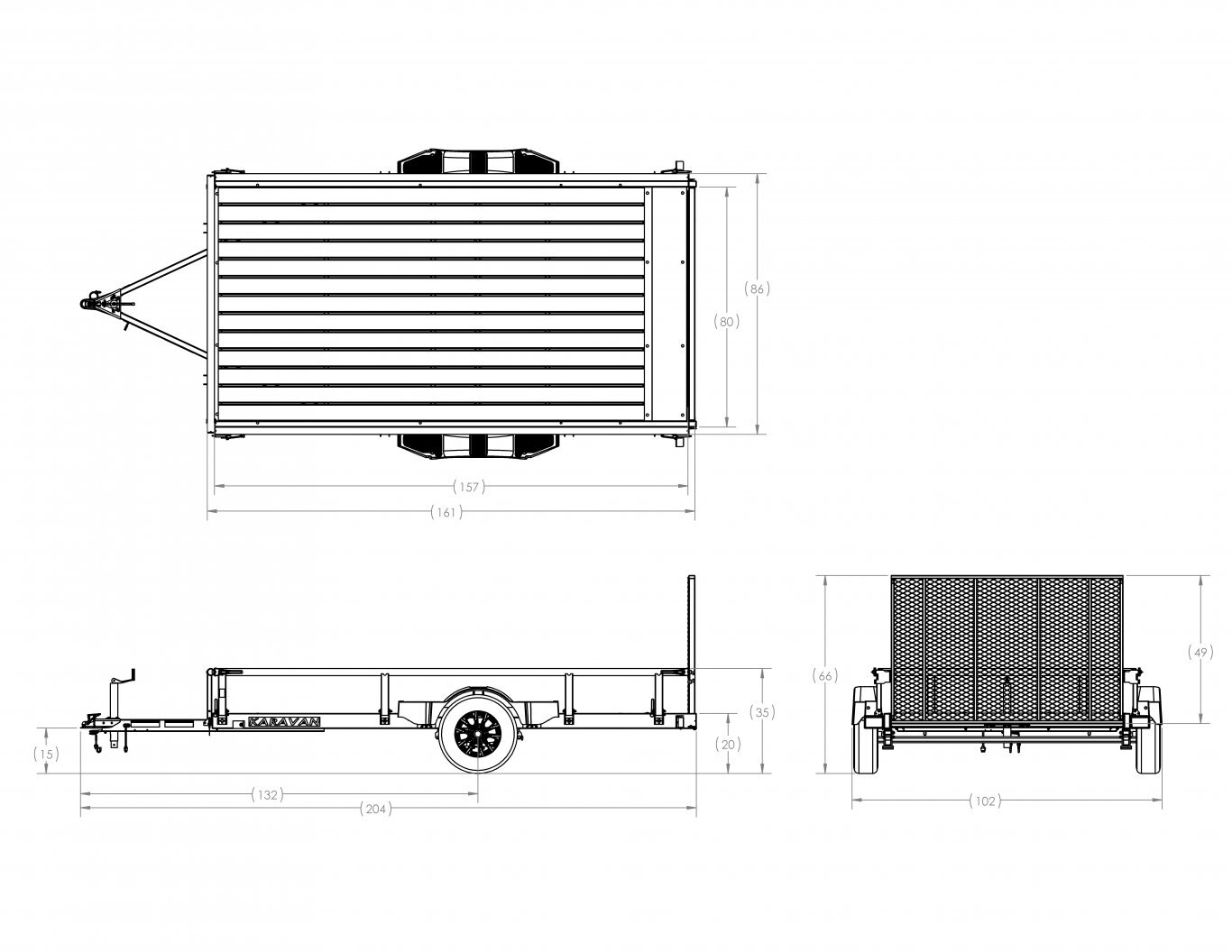 Karavan 6.5 X 13 FT. STEEL UTILITY TRAILER