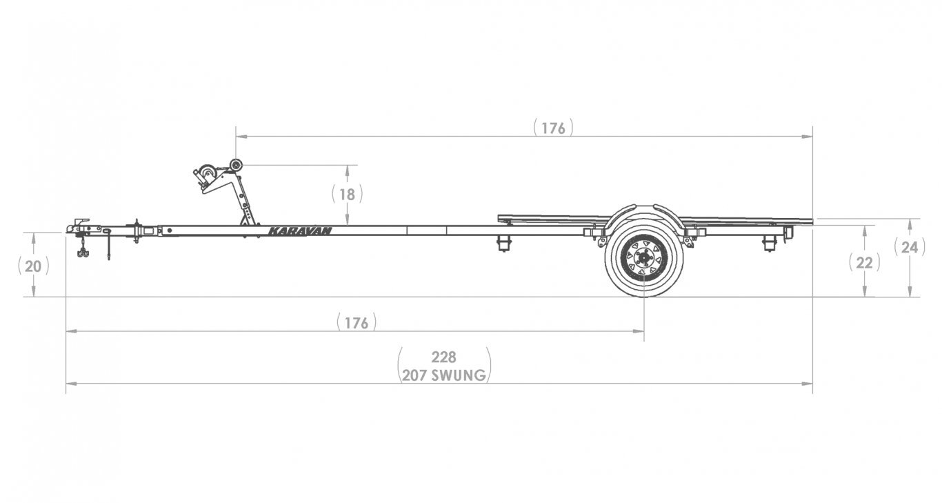 Karavan SINGLE AXLE 1800# CUSTOM BUNK TRAILER