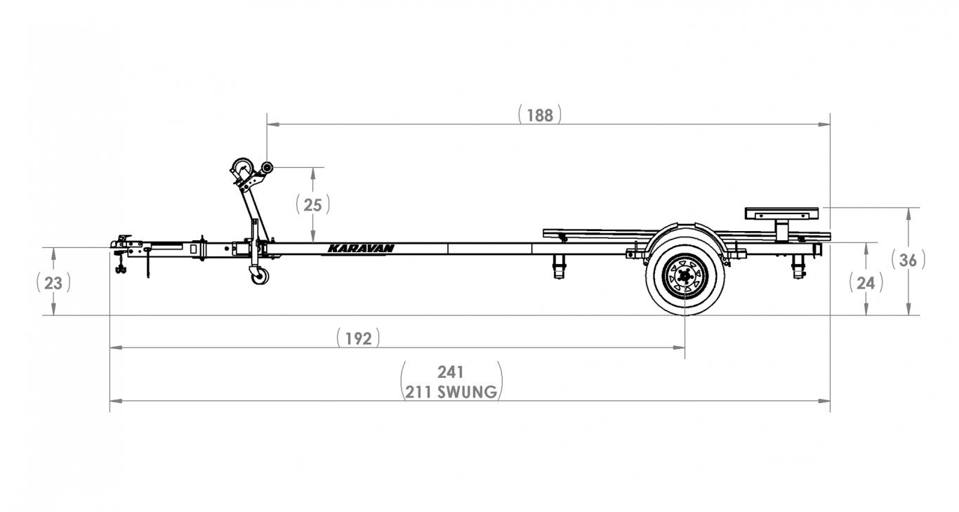 Karavan SINGLE AXLE 2400# CUSTOM BUNK TRAILER