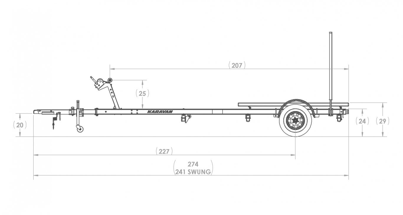 Karavan SINGLE AXLE ALUMINUM 4100# BUNK TRAILER