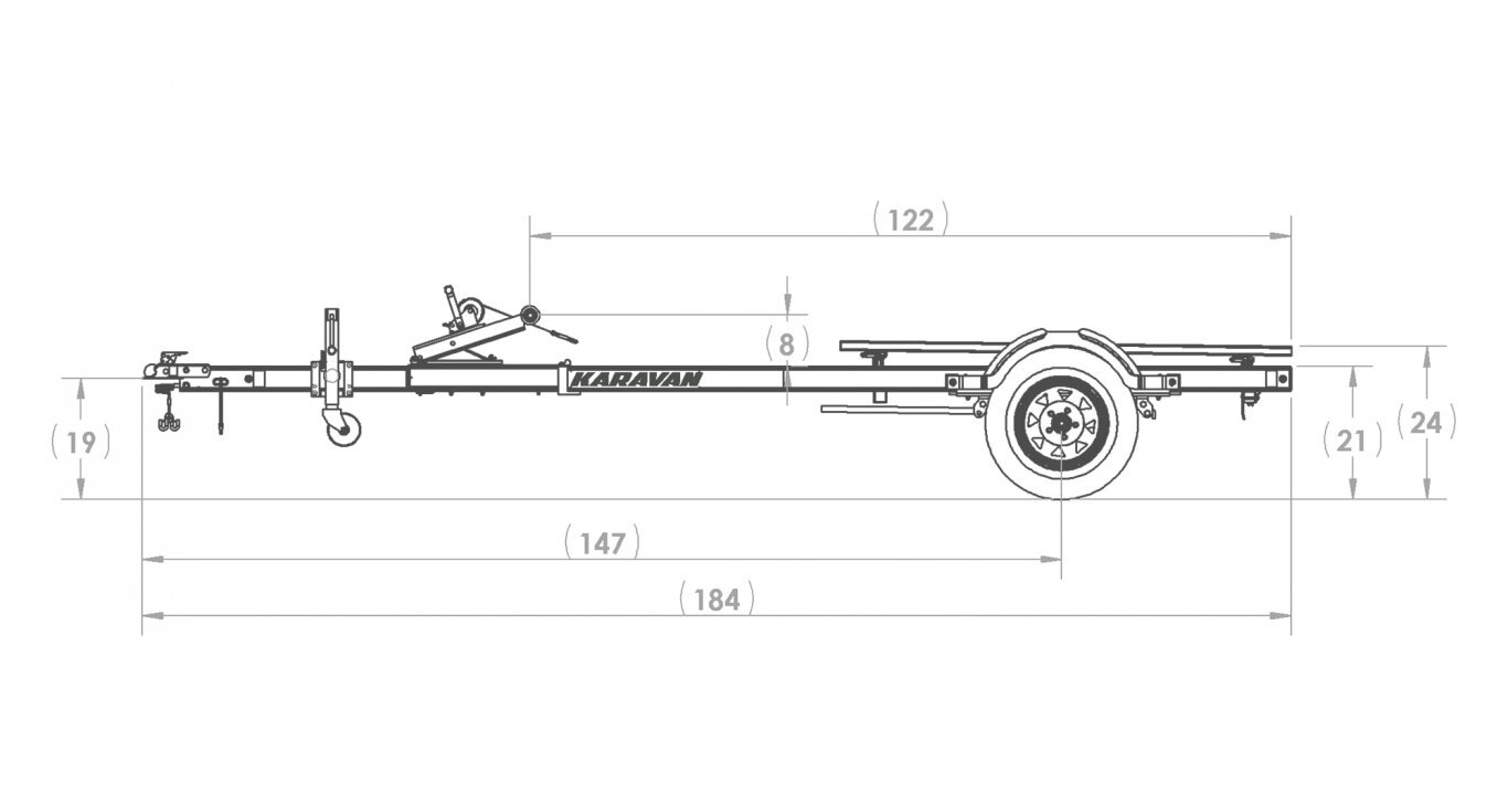 Karavan DOUBLE WATERCRAFT ALUMINUM TRAILER W/ STEP FENDER