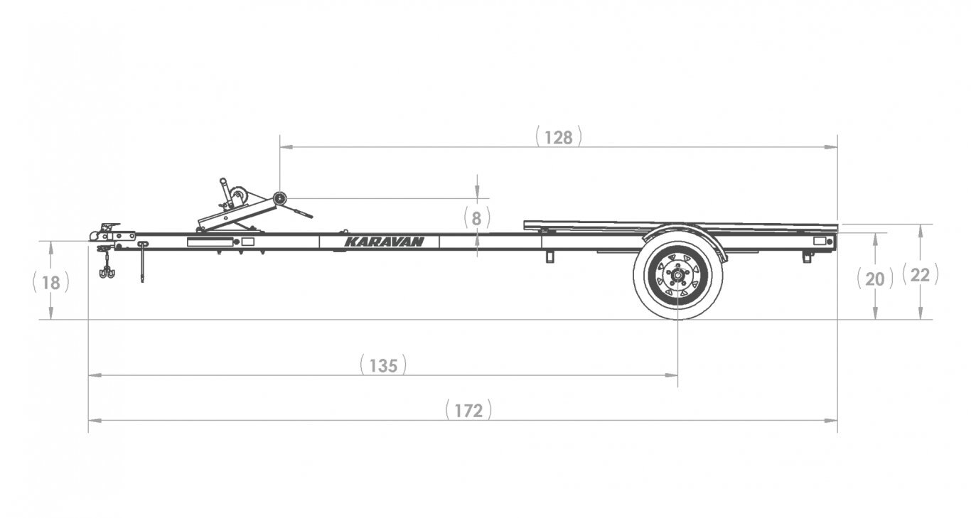 Karavan SINGLE WATERCRAFT ALUMINUM TRAILER