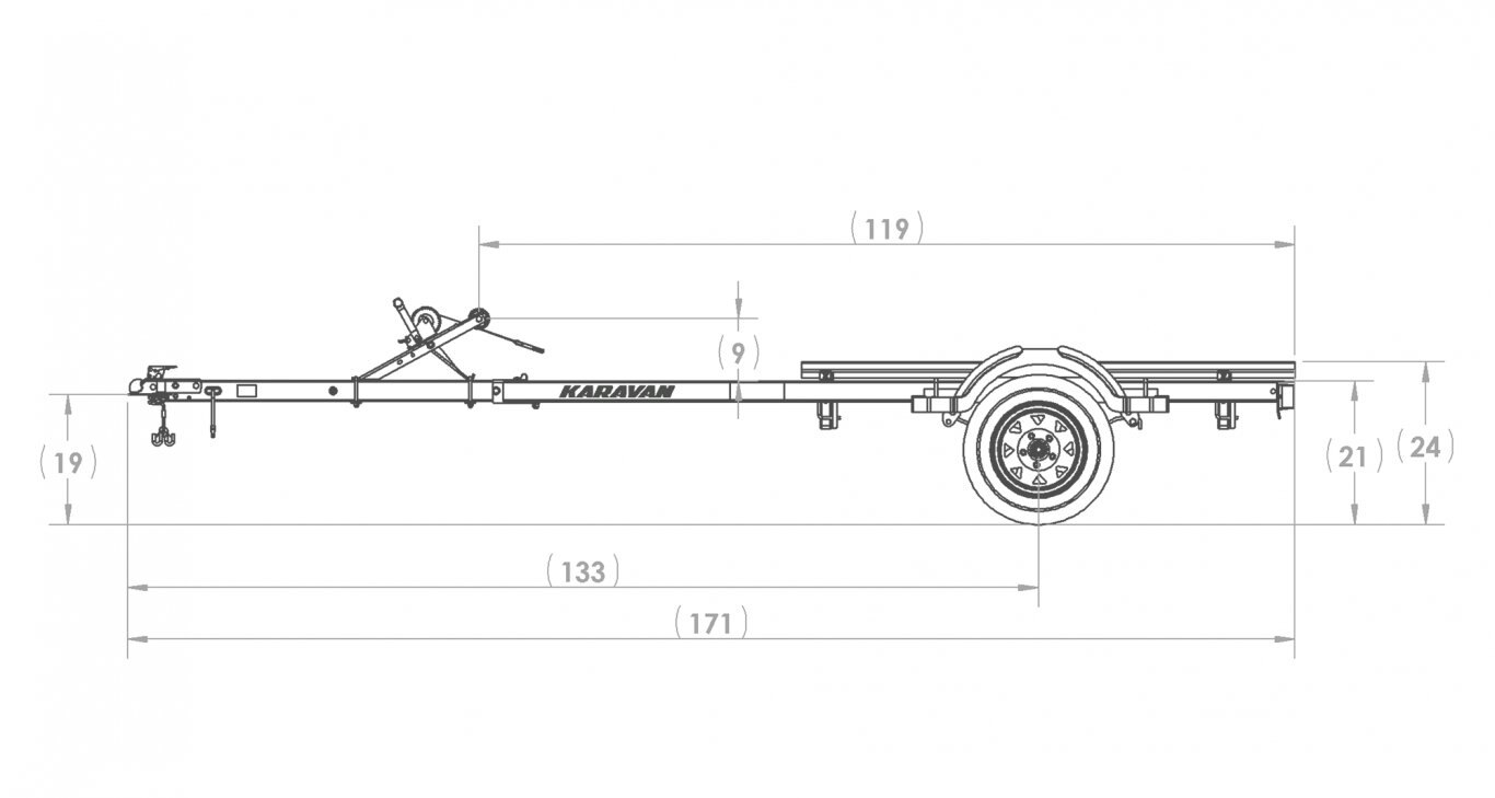 Karavan SINGLE WATERCRAFT STEEL TRAILER W/ STEP FENDER