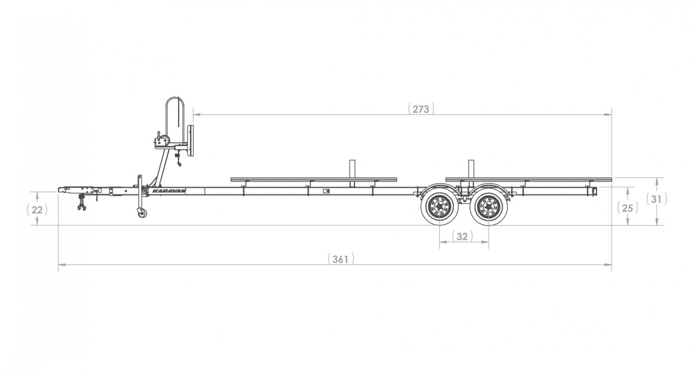 Karavan TANDEM AXLE LARGE PONTOON TRAILER