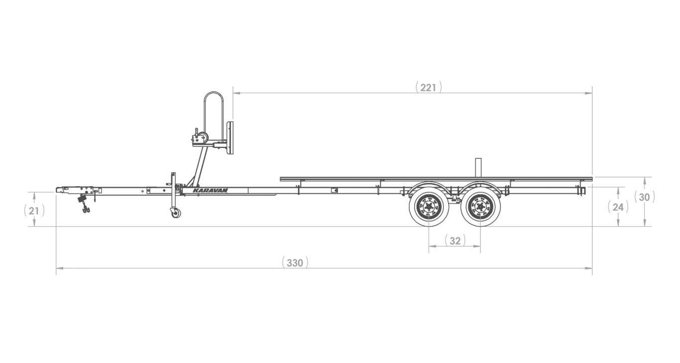 Karavan TANDEM AXLE MIDSIZE PONTOON TRAILER