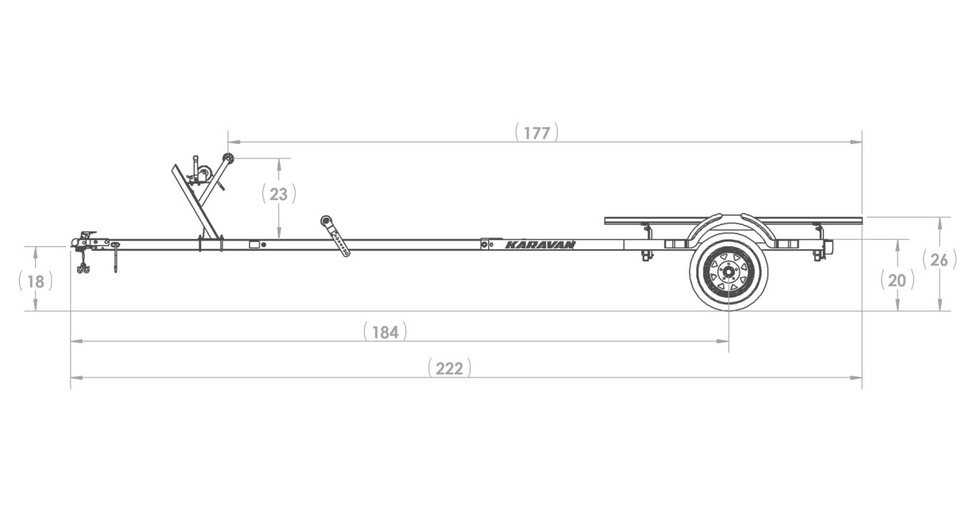 Karavan Single Axle 1250# Wide Bunk Trailer