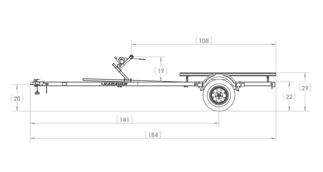 Karavan Heavy Duty Double Watercraft Steel Trailer w/ Step Fender