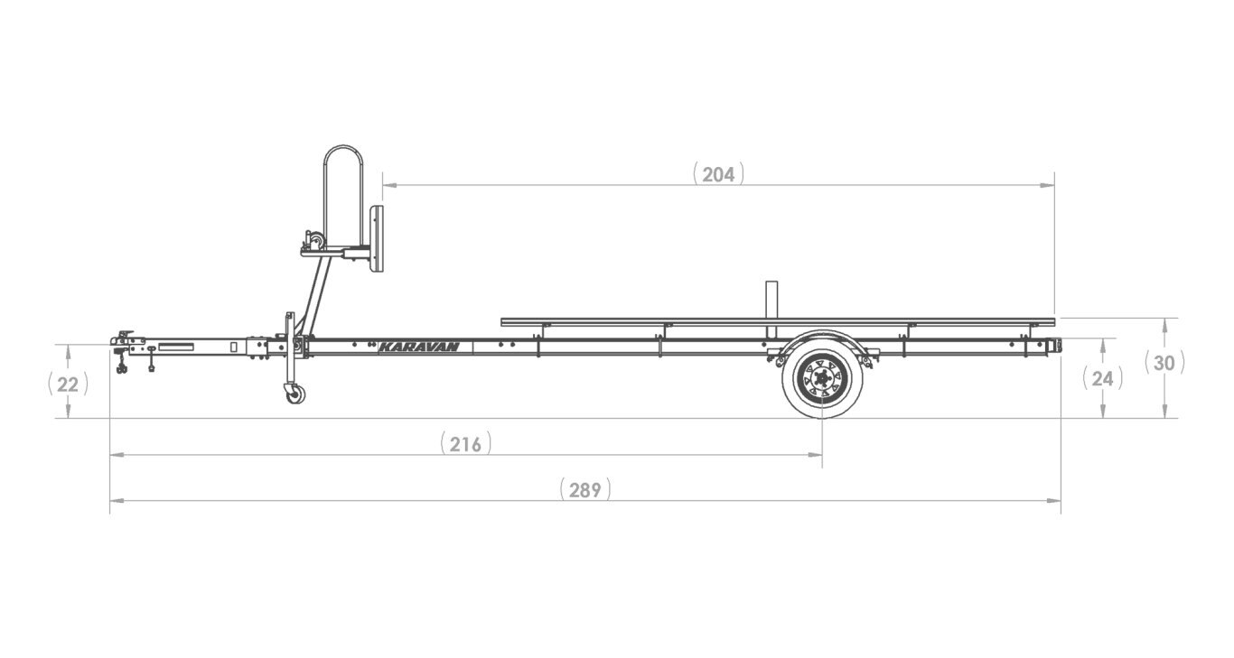 Karavan Single Axle Aluminum Pontoon Trailer