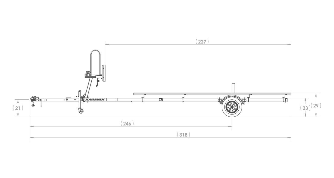 Karavan Single Axle Midsize Pontoon Trailer
