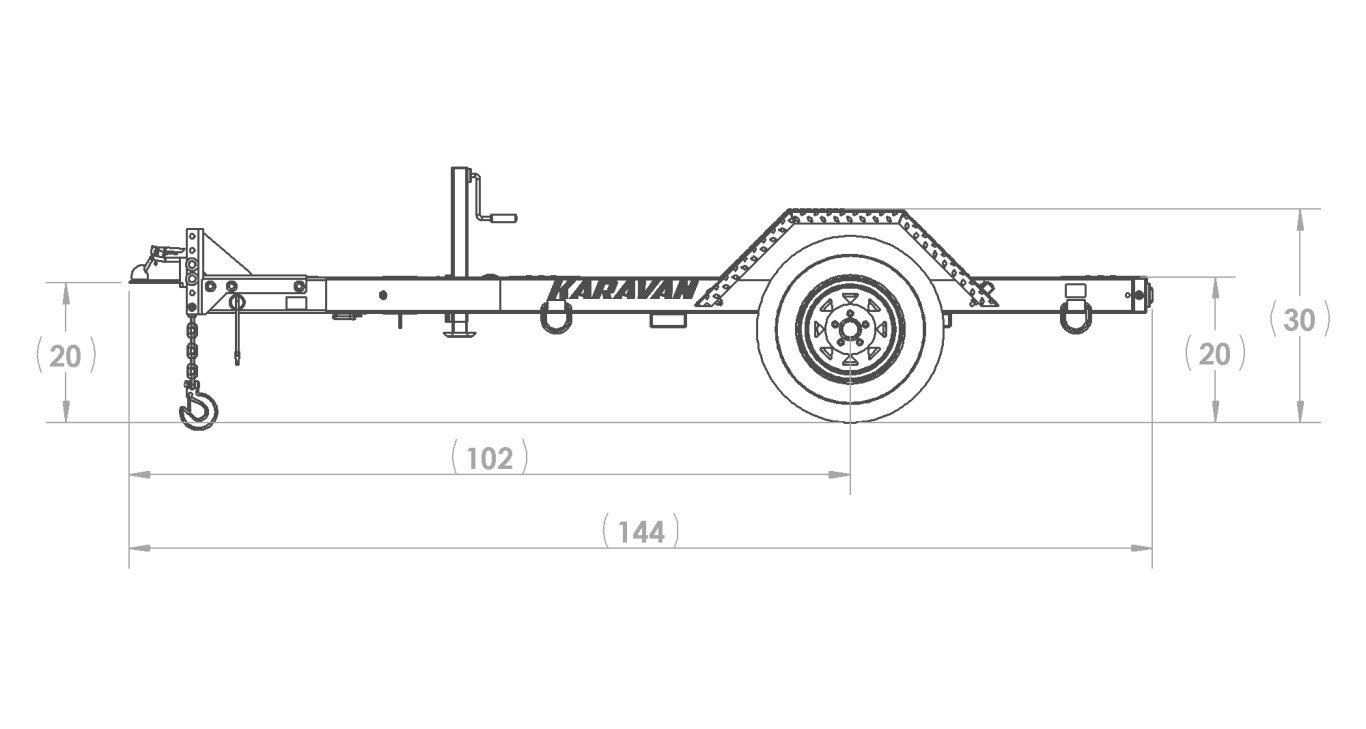 Karavan 48 x 67 In. 3750# GVWR Industrial Trailer