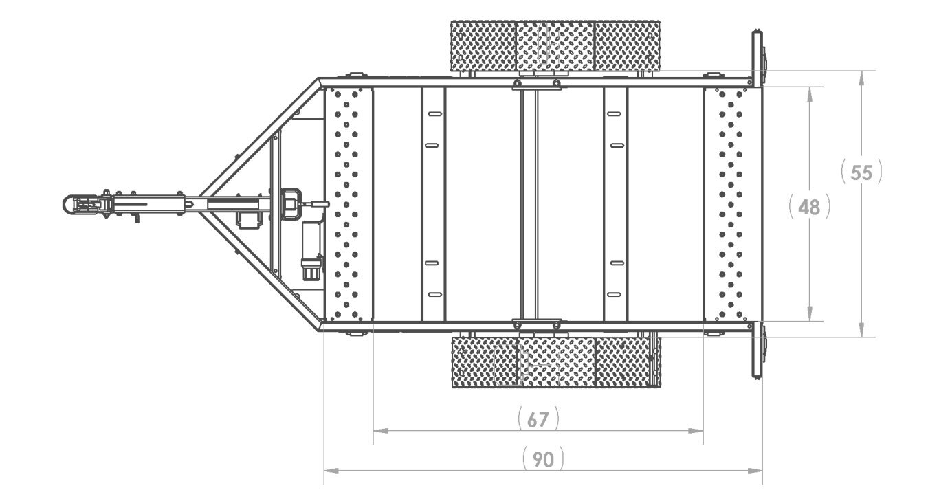 Karavan 48 x 67 In. 3750# GVWR Industrial Trailer