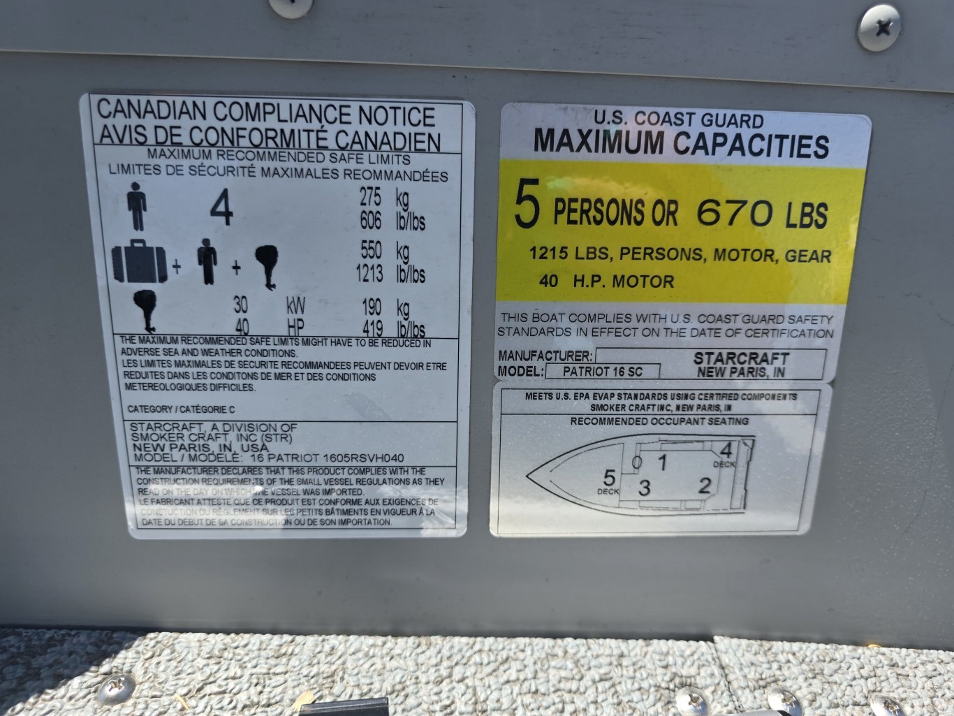 2023 Starcraft Patriot 16 SC