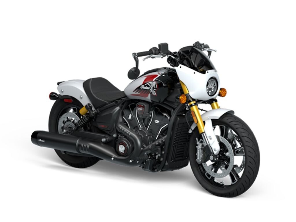 2025 Indian Motorcycle 101 Scout Ghost White Metallic with Graphics