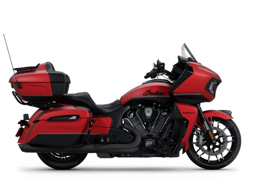 2025 Indian Motorcycle Pursuit Dark Horse 112 w/PowerBand Audio Sunset Red Smoke with Black Smok