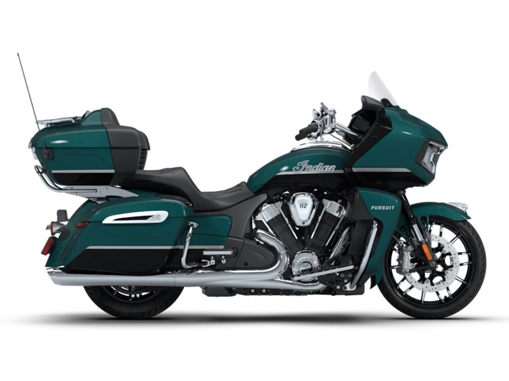 2026 Indian Motorcycle Pursuit Limited 112 w/PowerBand Audio Cascade Green with Black Metallic