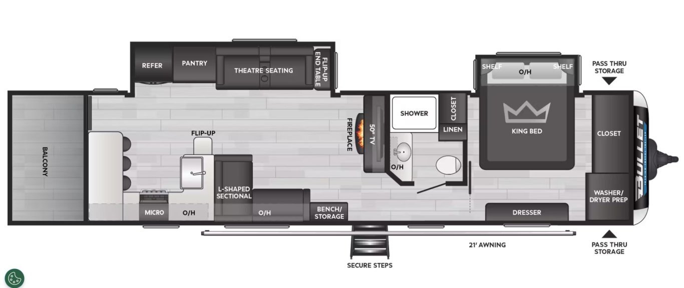 2025 KEYSTONE BULLET PREMIUM 336BBK REAR BALCONY