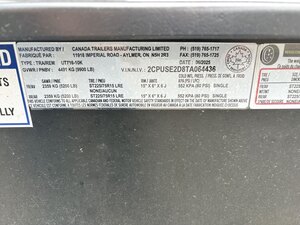 2026 Canada Trailers Tandem Axle Steel Side UT716 10K
