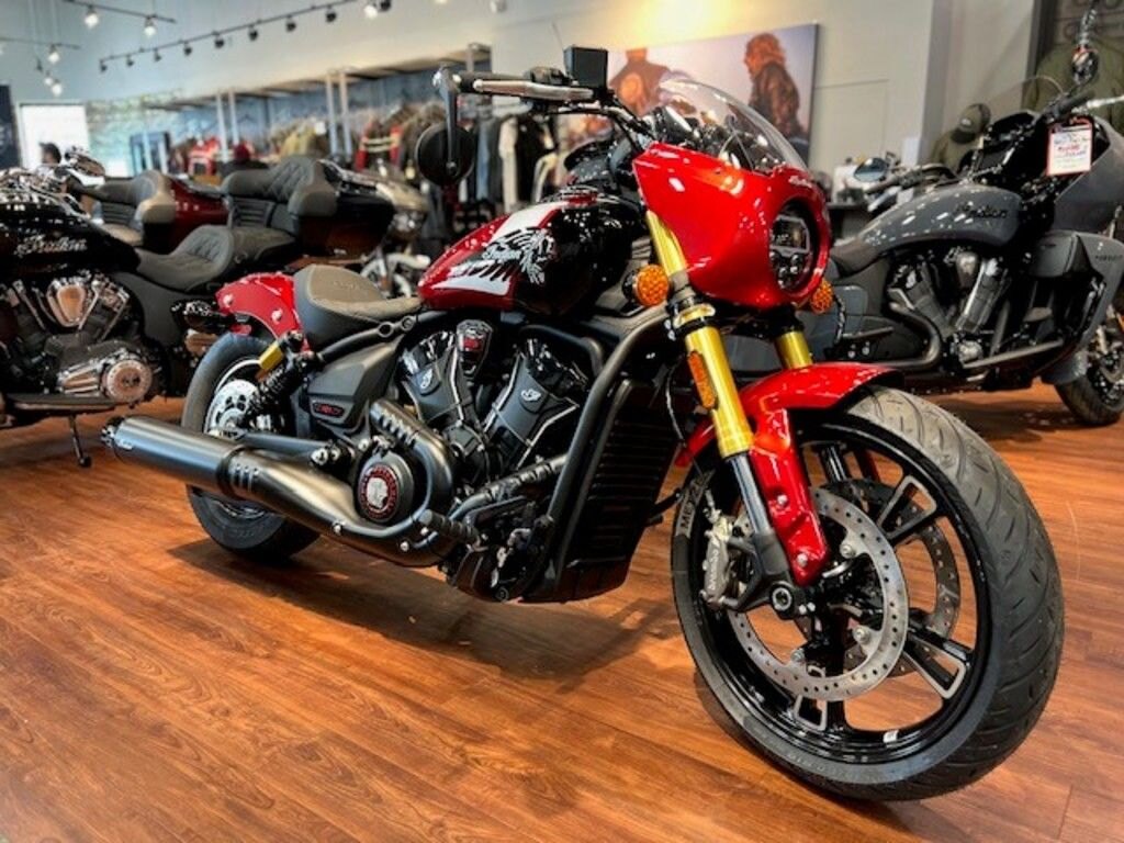 2025 Indian Motorcycle 101 Scout Sunset Red Metallic with Graphics