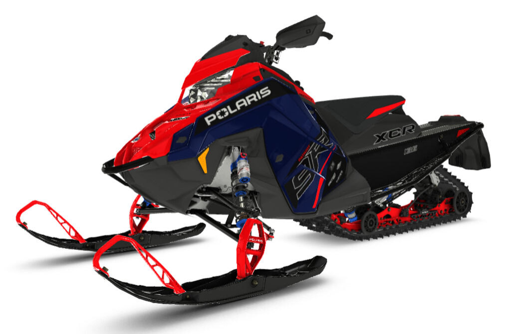 2025 Polaris 9R Indy XCR 136 Midnight Blue Metallic / Indy Red