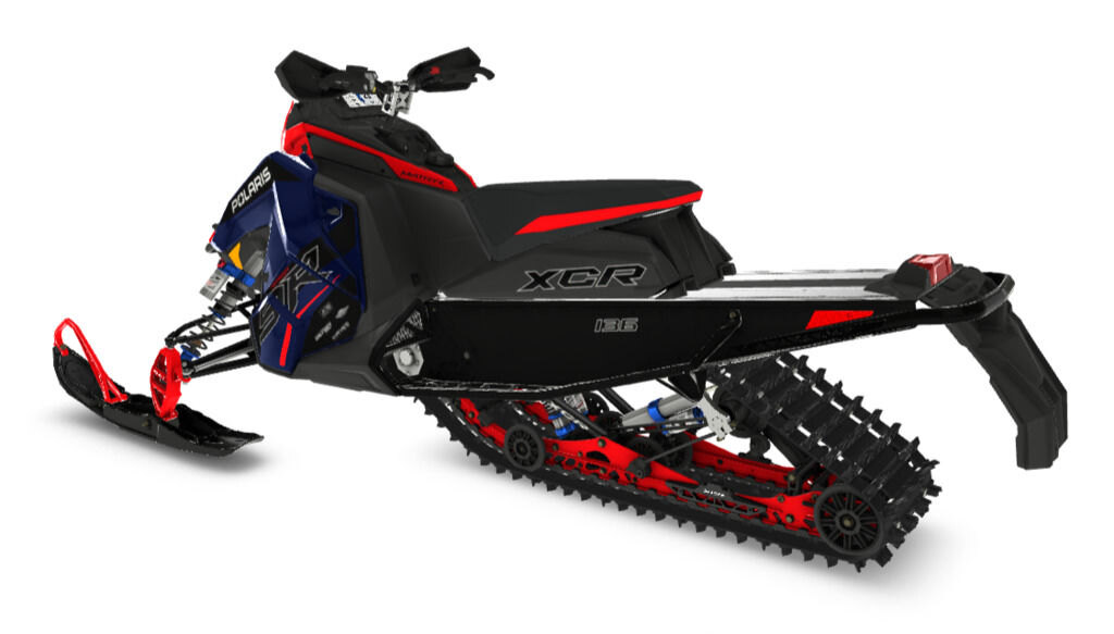 2025 Polaris 9R Indy XCR 136 Midnight Blue Metallic / Indy Red