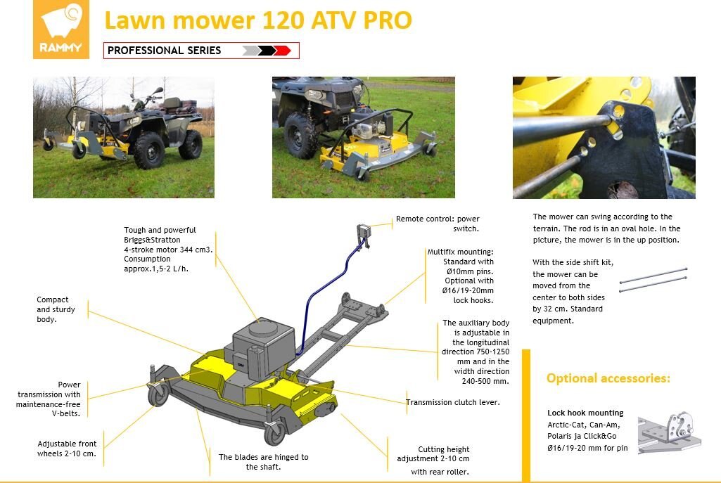 RAMMY Lawn mower 120 ATV PRO