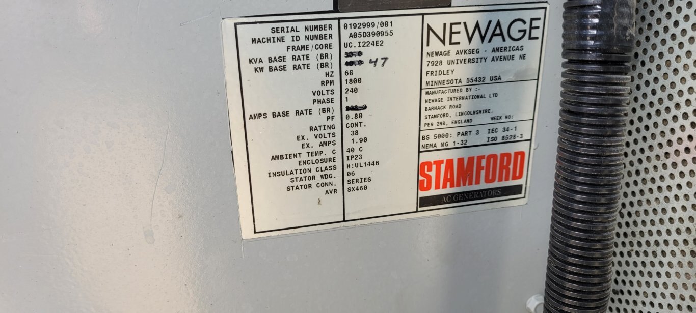 Stamford Newage 47 kW Genset Generator