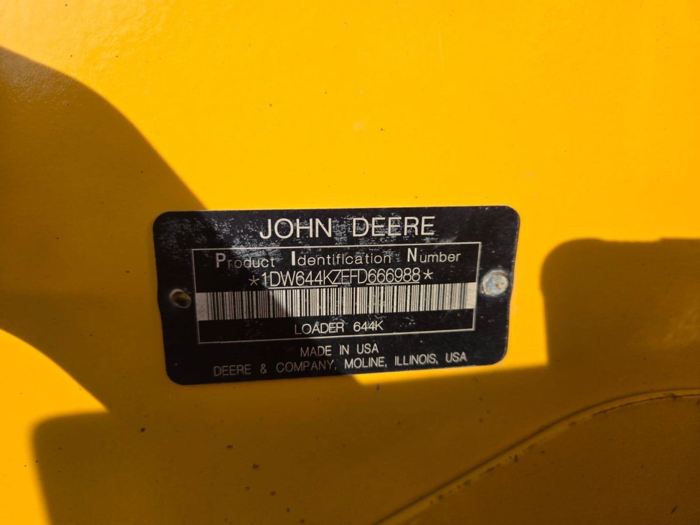 2015 John Deere 644K Wheel Loader w/ Scale