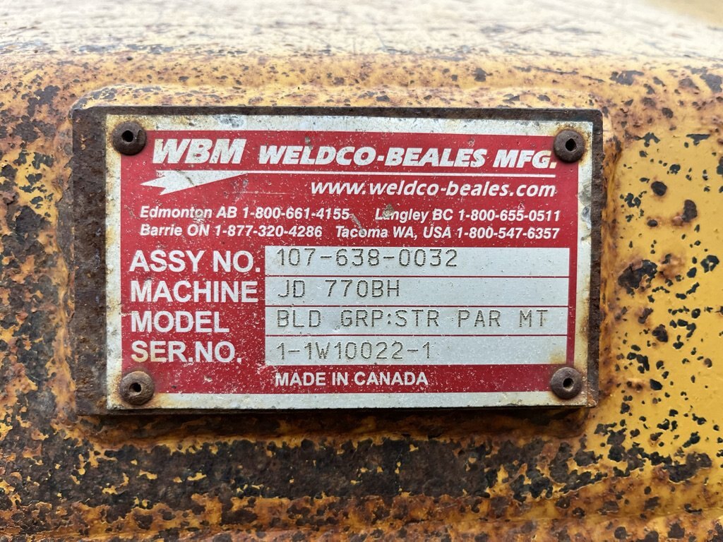 WBM Dozer Blade & WBM Hydraulic Motor Grader Lift Group