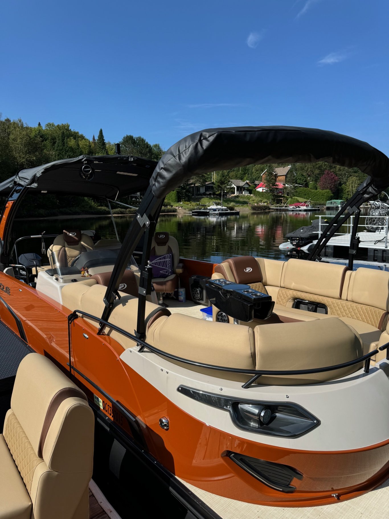 Ponton Princecraft Vogue 25 RL 2024 Orange sur Tan Moteur Mercury® 300HP V8 L - DTS Tour à Wake DÉMO!