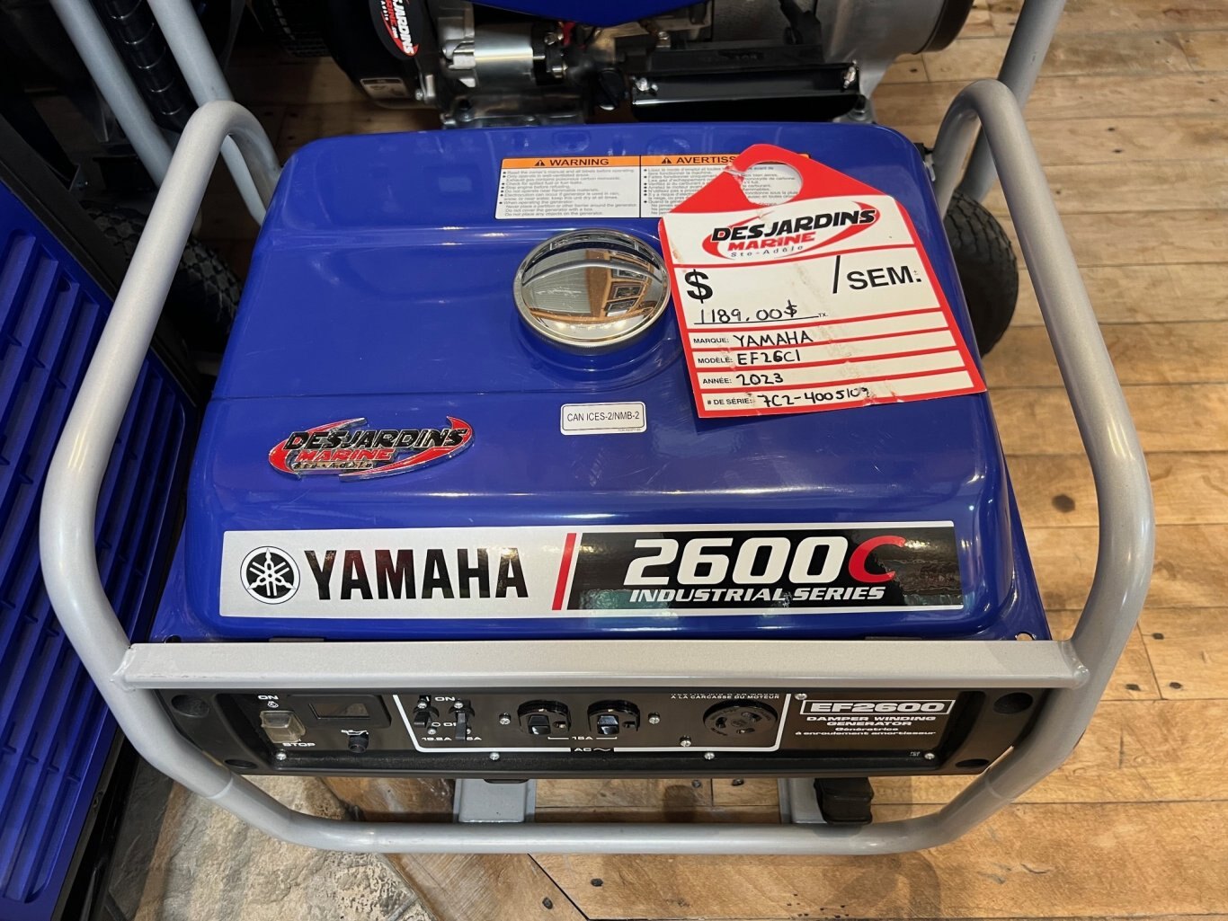 Génératrice Yamaha EF2600C Bleu 2023 Neuve avec Garantie 2 ans Compact et Pratique pour tout usage