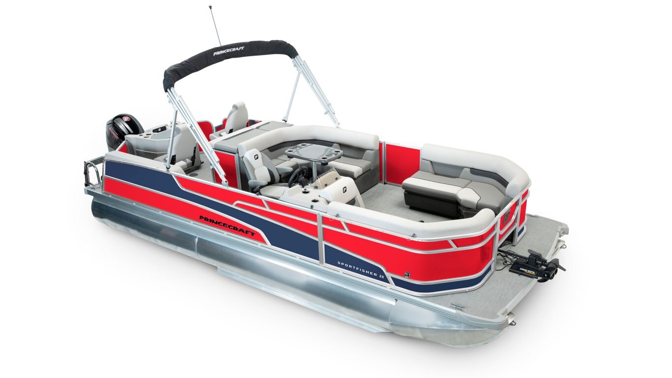 2025 Princecraft Sportfisher 23 2RS Ruby red Nautical Blue Edition