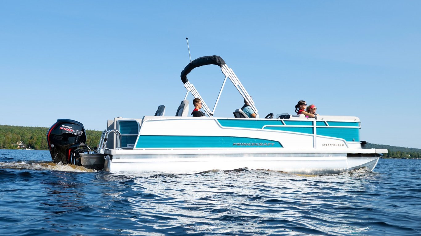 2025 Princecraft Sportfisher 23 2RS Pearl grey Nautical Blue Edition