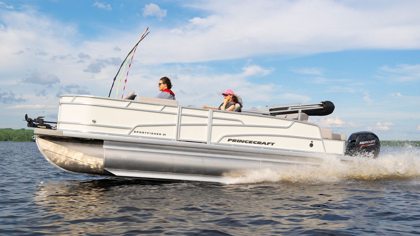 2025 Princecraft Sportfisher 23 2S RL Ruby red Onyx White Edition