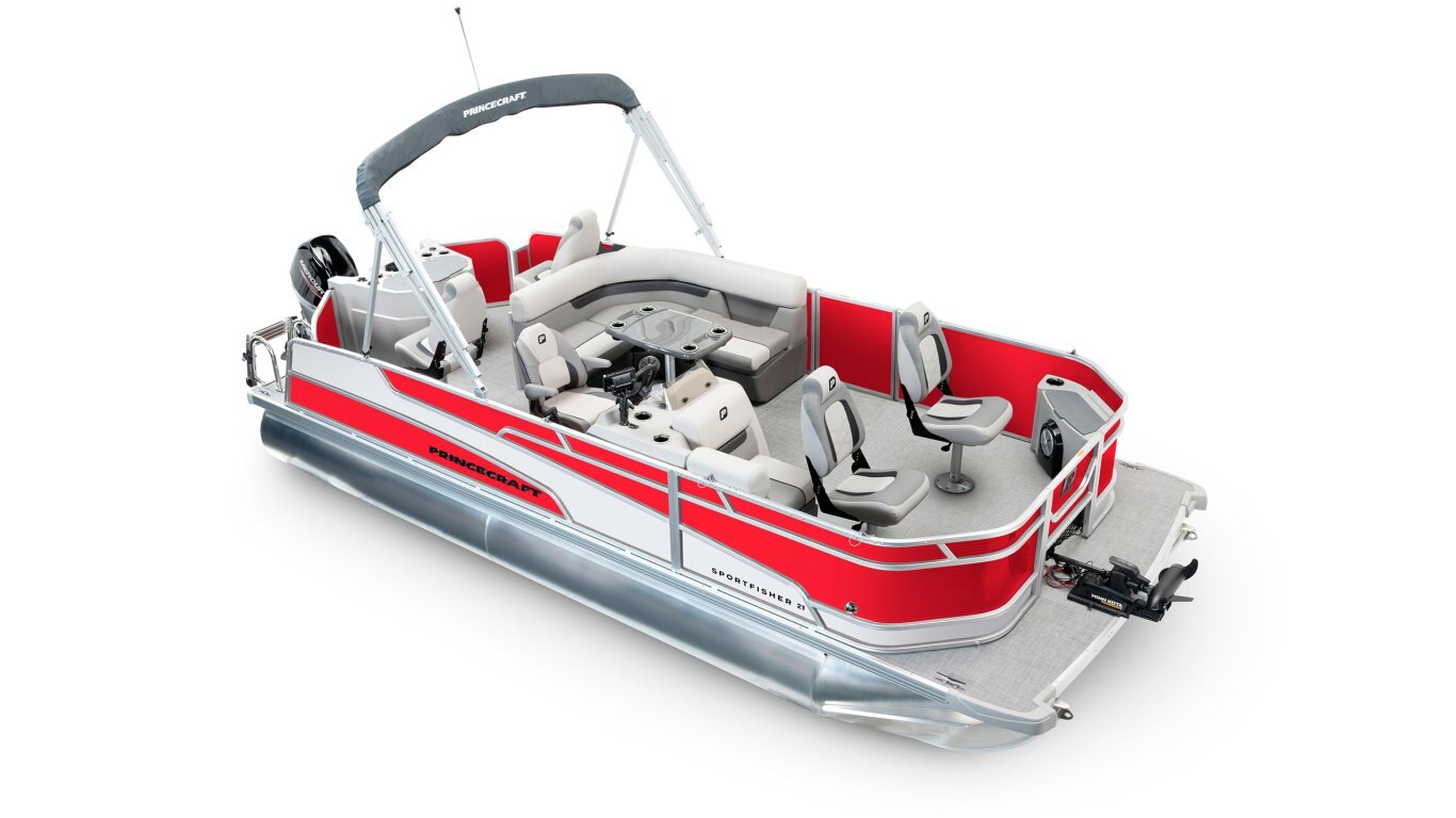 2025 Princecraft Sportfisher 21 4S Ruby red Onyx White Edition