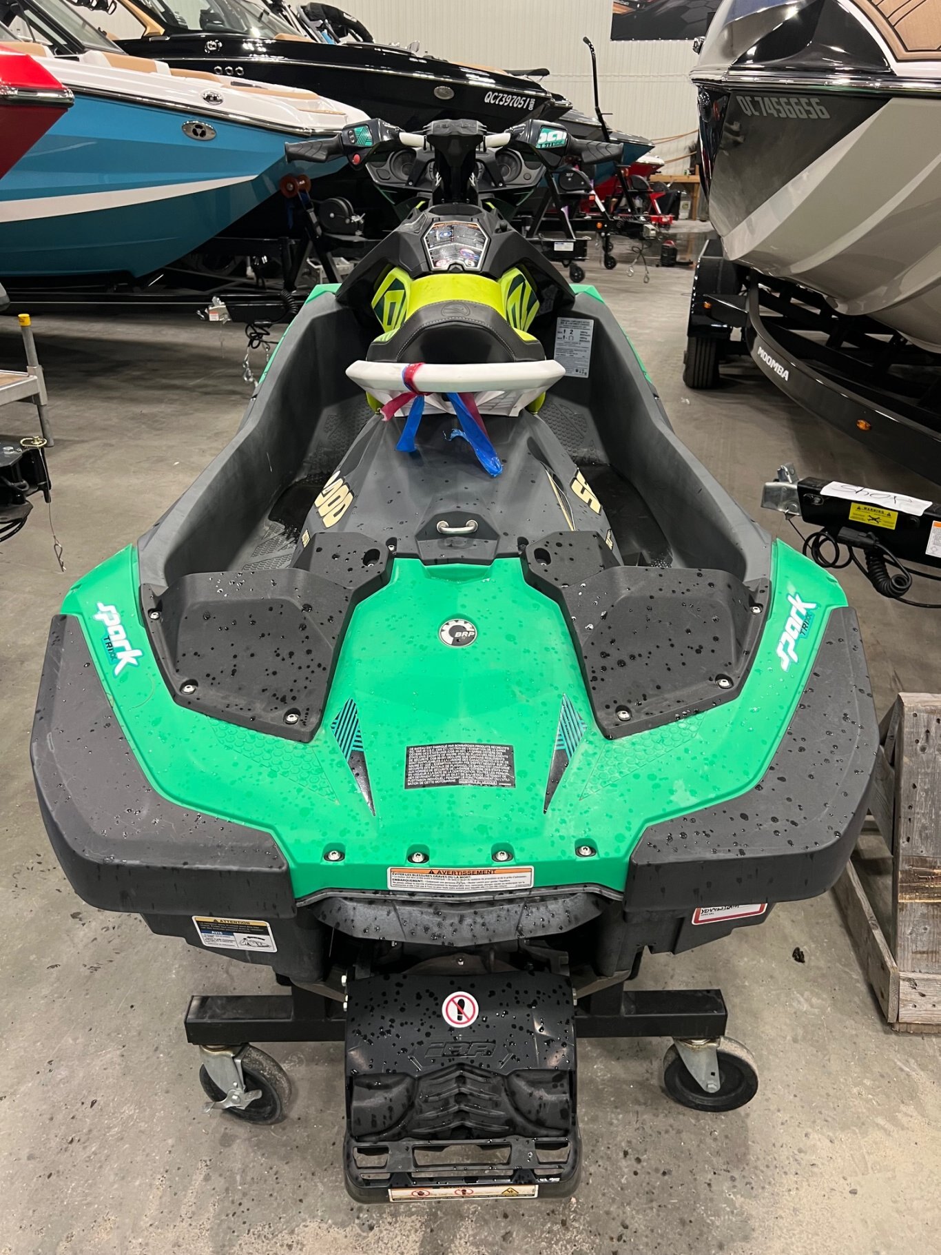 Motomarine BRP Sea Doo Spark 2021 Vert & Noir Moteur Rotax 900cc Ace 90hp avec Système de Sons Détachable.